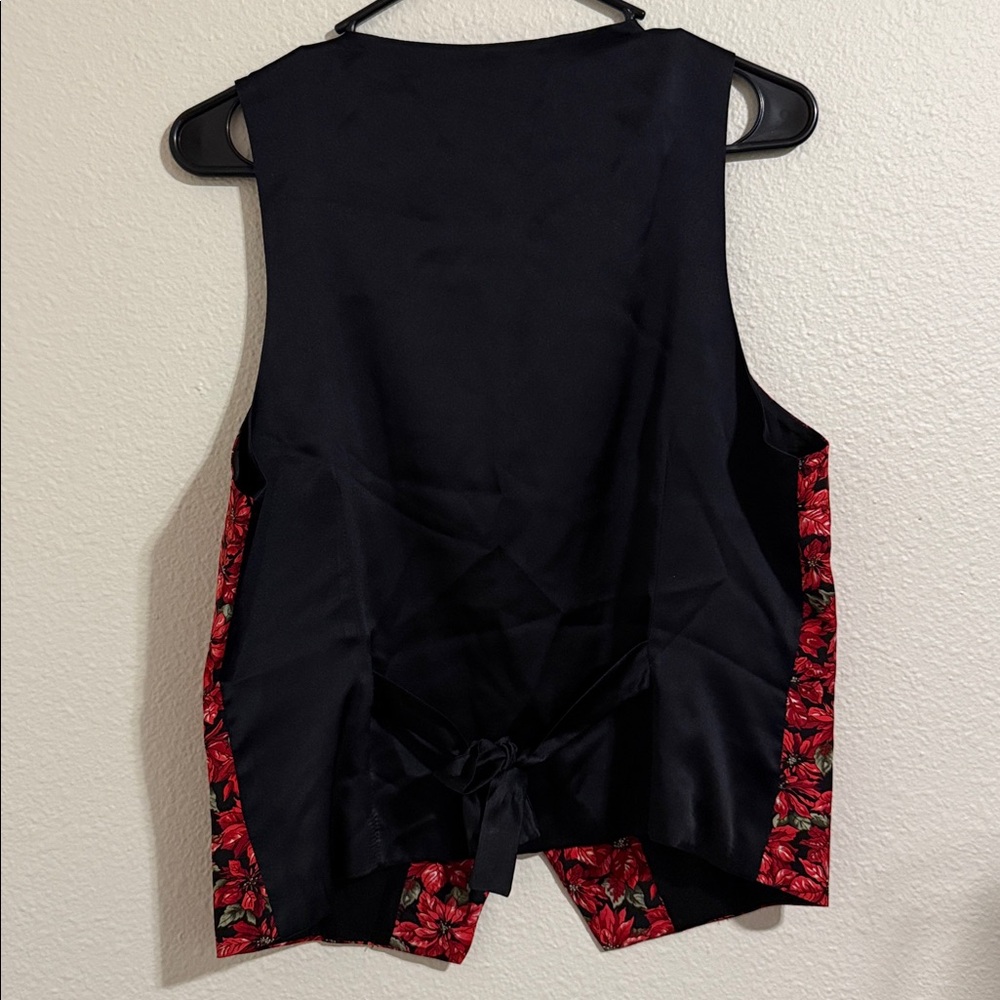 Nicole Miller Vintage Poinsettia Silk Vest Rare 1995 - Picture 4 of 9